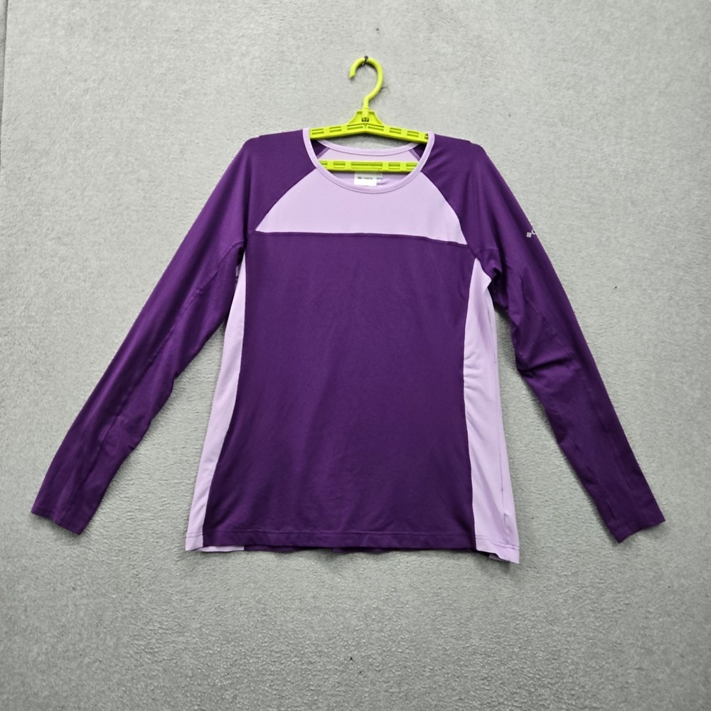 Columbia Women Shirt XL‎ Purple Activewear Top Colorblock Omni-Shade